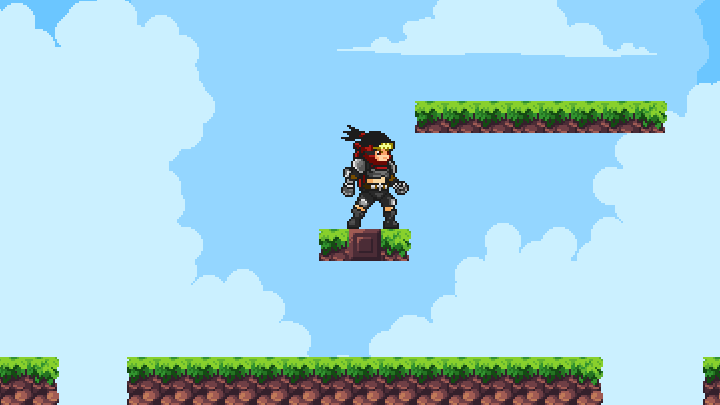 Animation of a pixel-art character swinging a sword